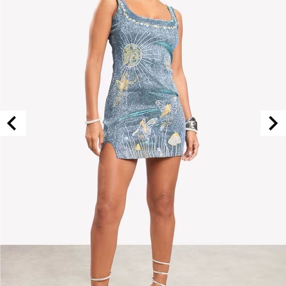 Blue Patterned Women's Dress